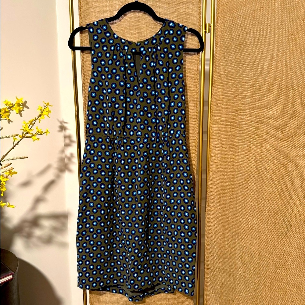J. Crew Blue dress Geometric